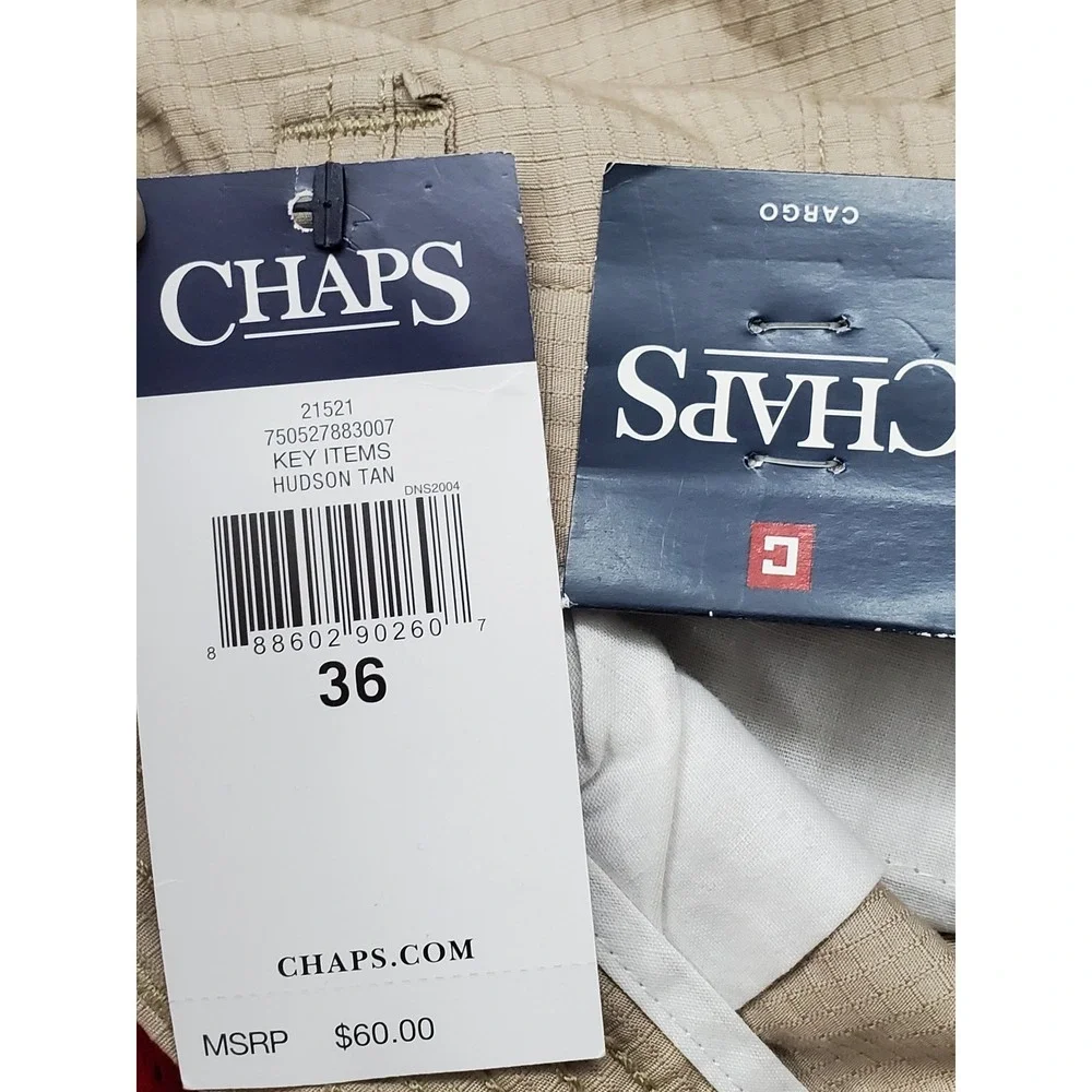Chaps Men Shorts 36 Hudson Tan Cargo Ripstop 9